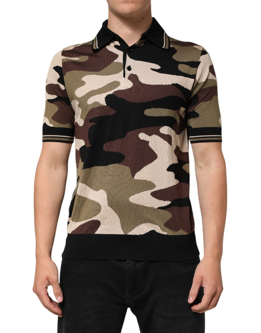 Camouflage polo shirt on a mannequin