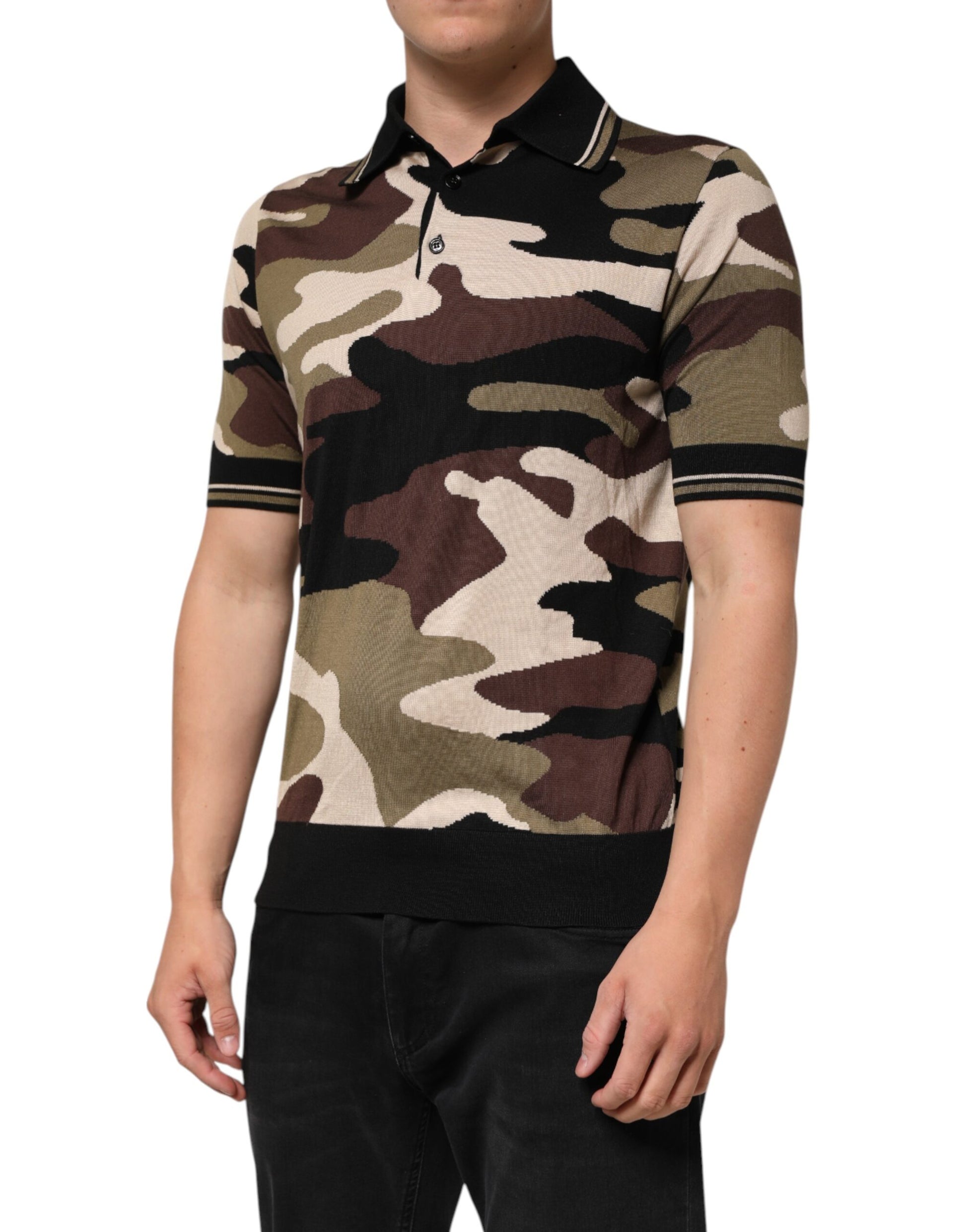 Camouflage polo shirt on a mannequin