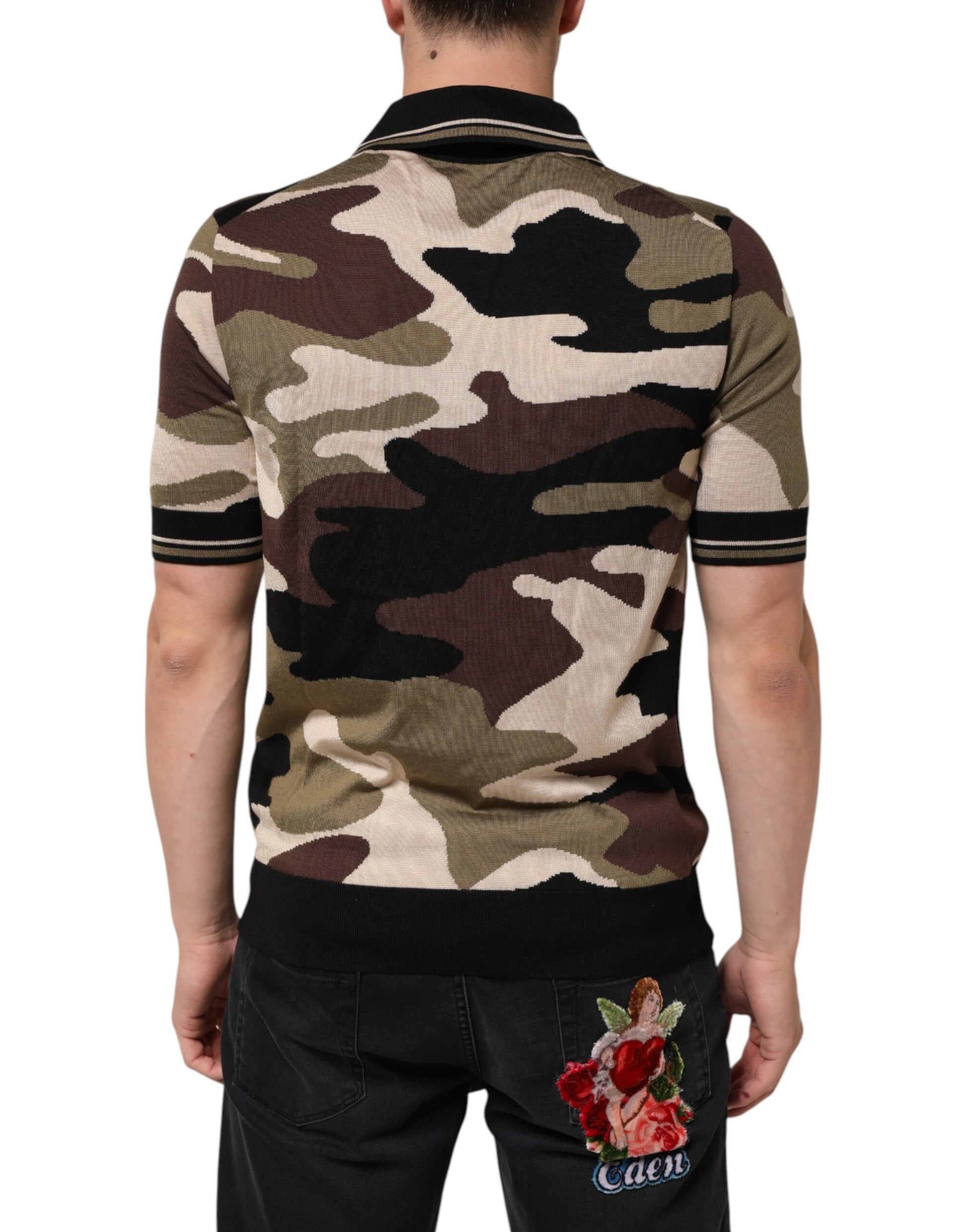 Camouflage print shirt with pocket detail