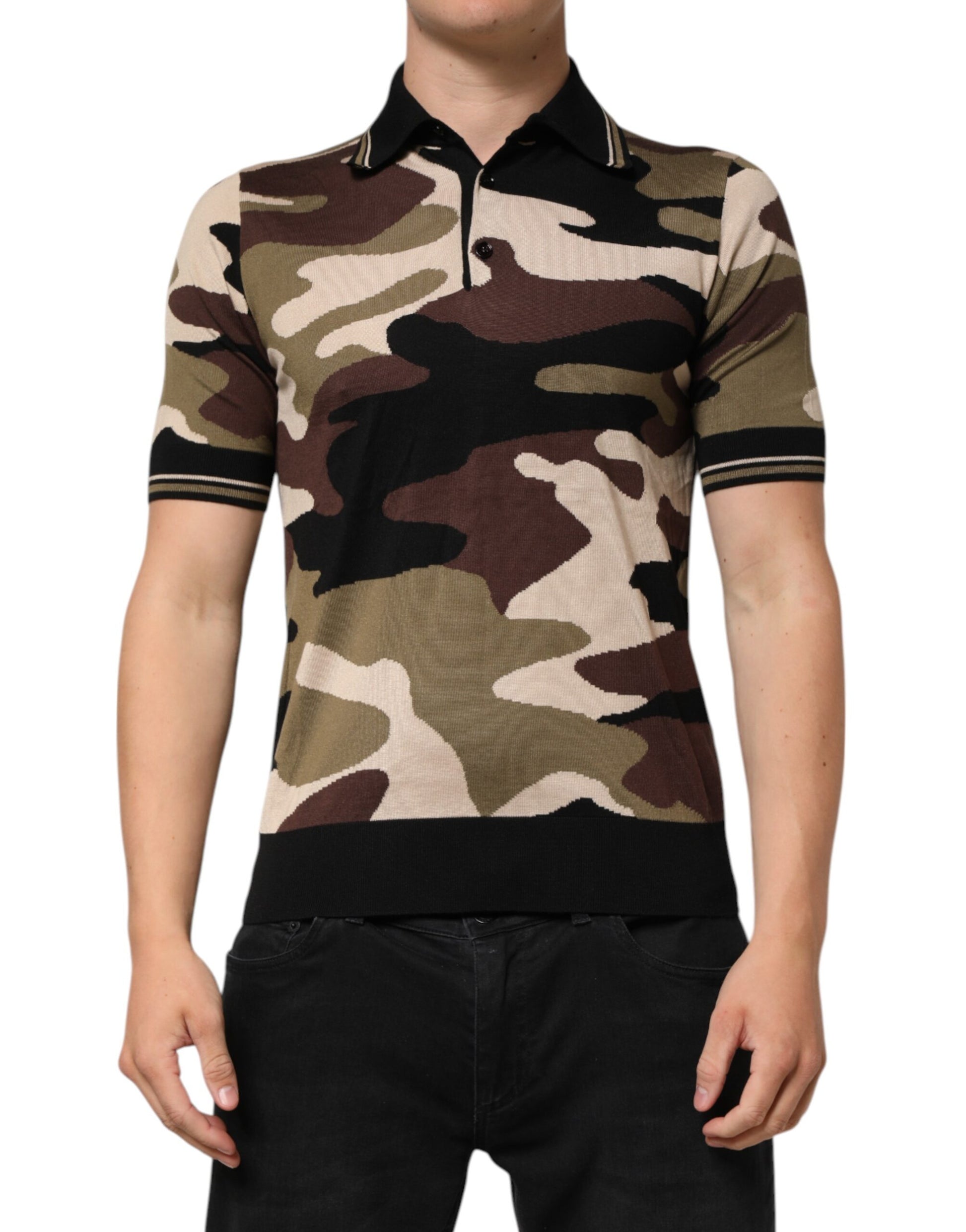 Camouflage polo shirt on a mannequin