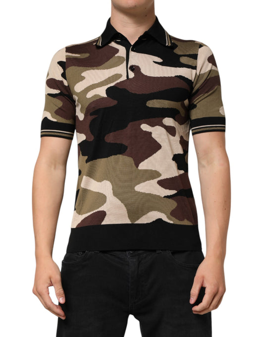 Camouflage polo shirt on a mannequin