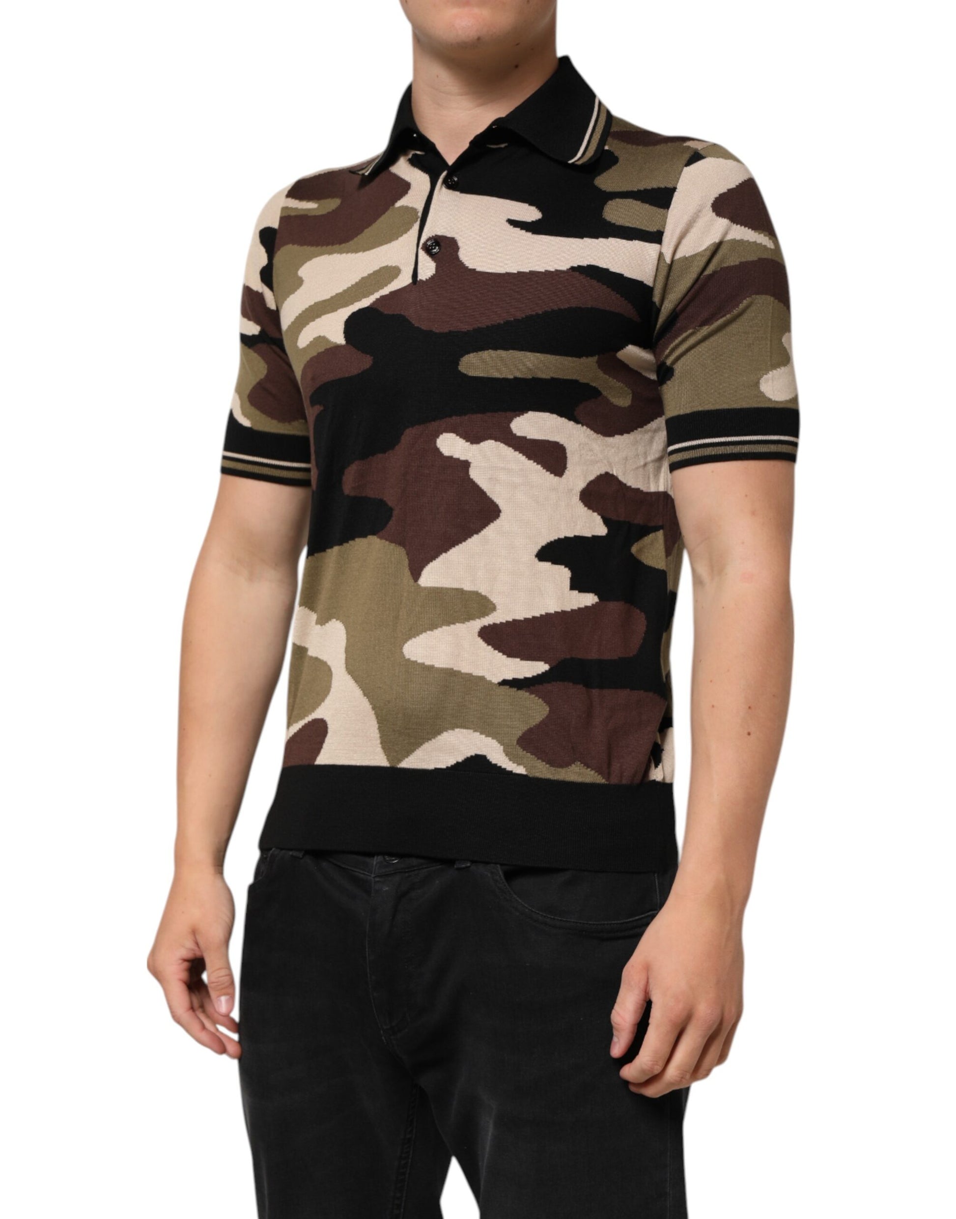 Camouflage polo shirt on mannequin