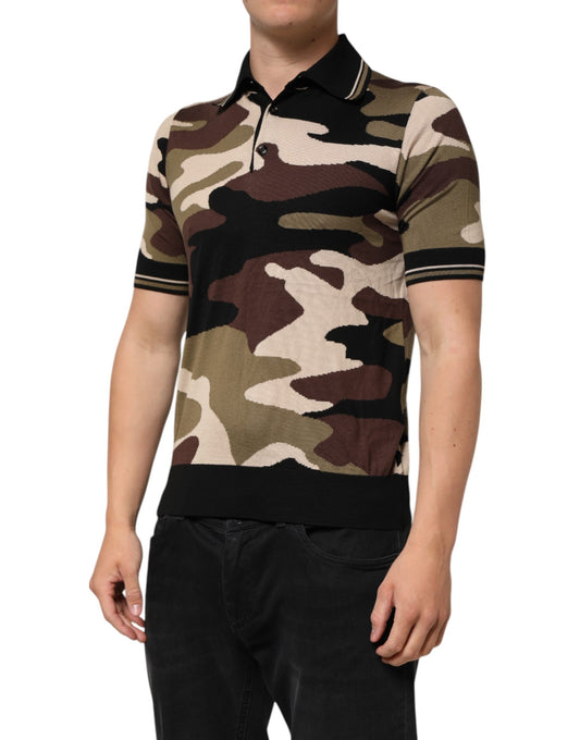 Camouflage polo shirt on mannequin