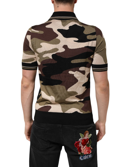 Camouflage shirt with floral design on back
