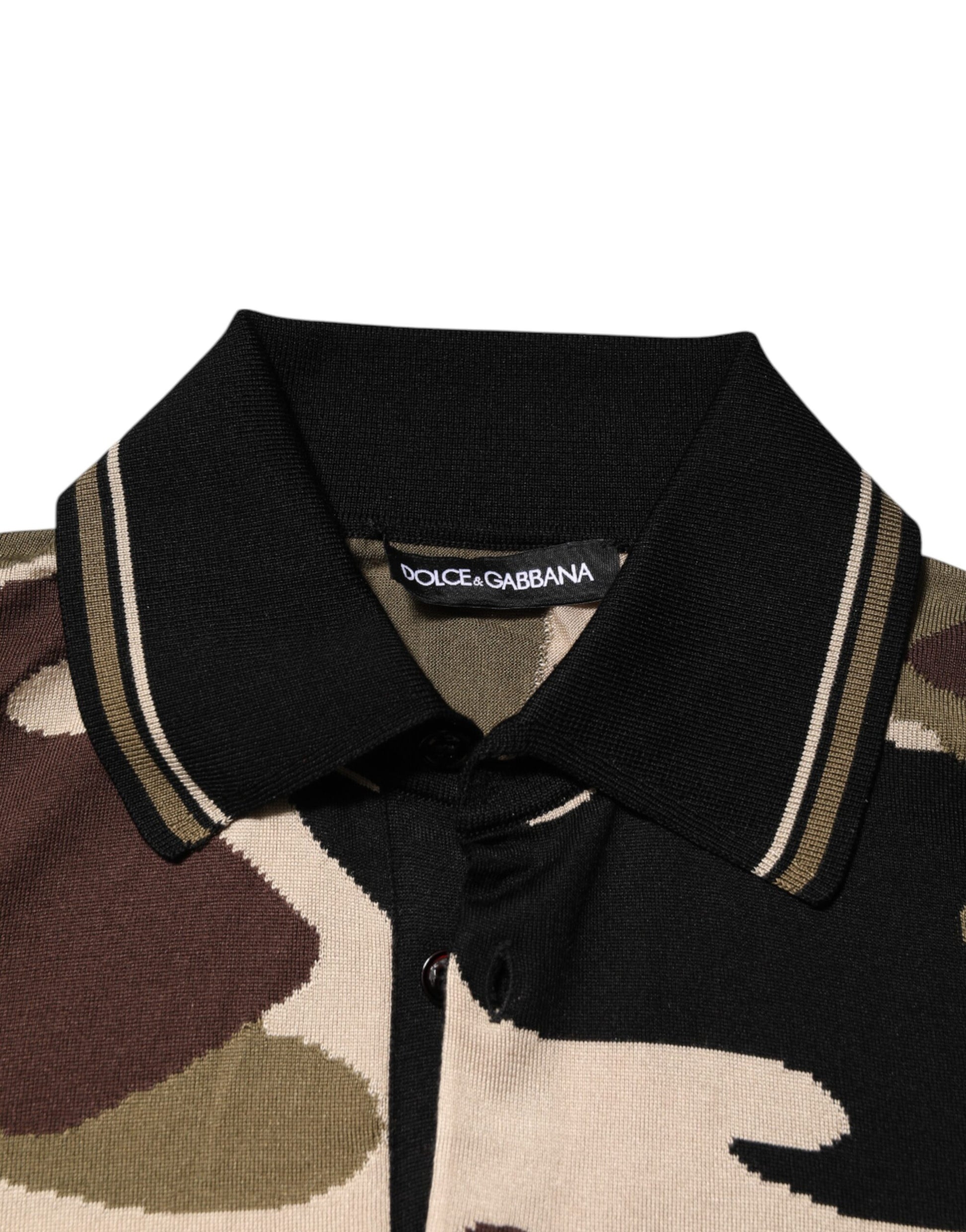 Black jacket with tan trim and collar