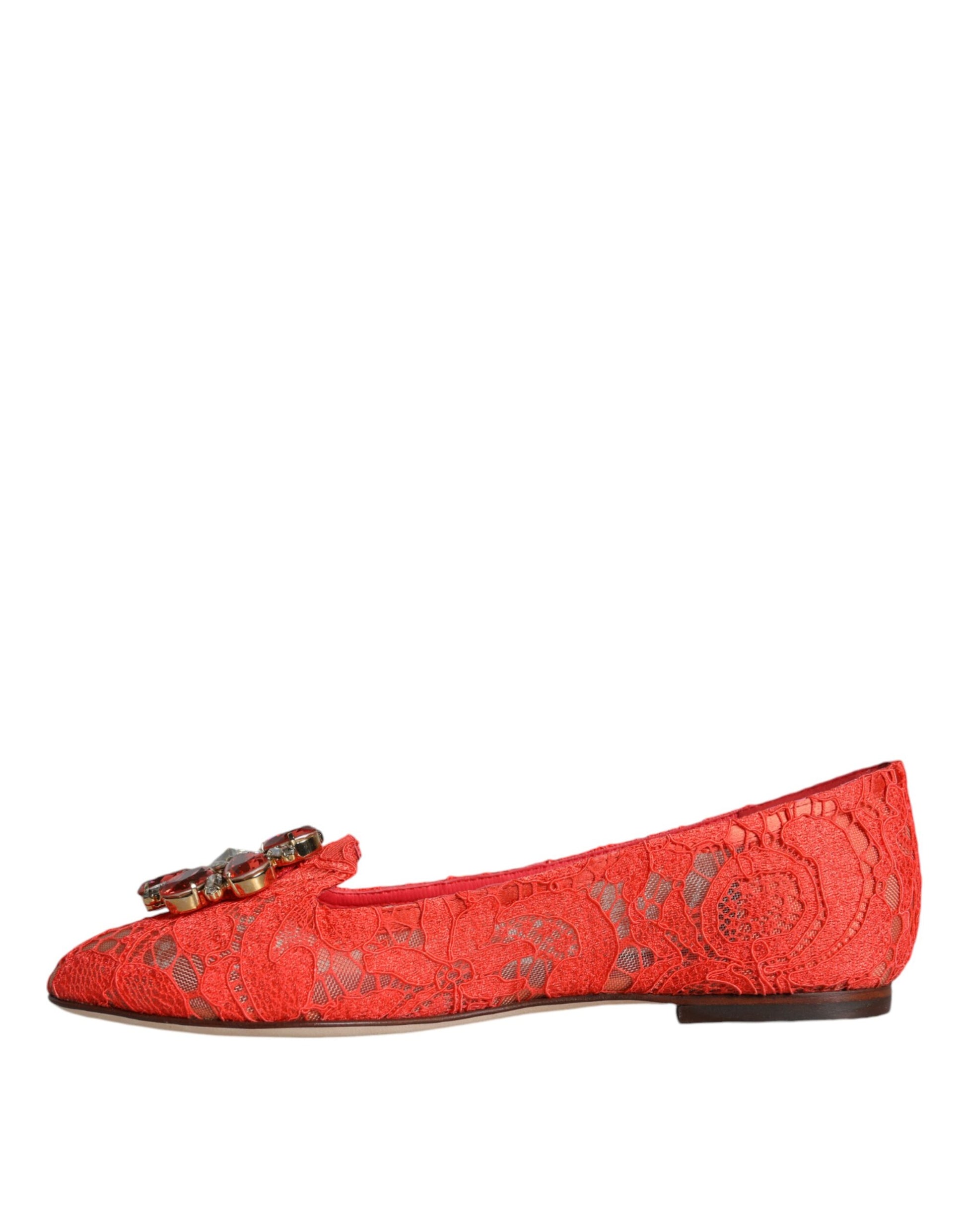 Red embroidered women's shoe