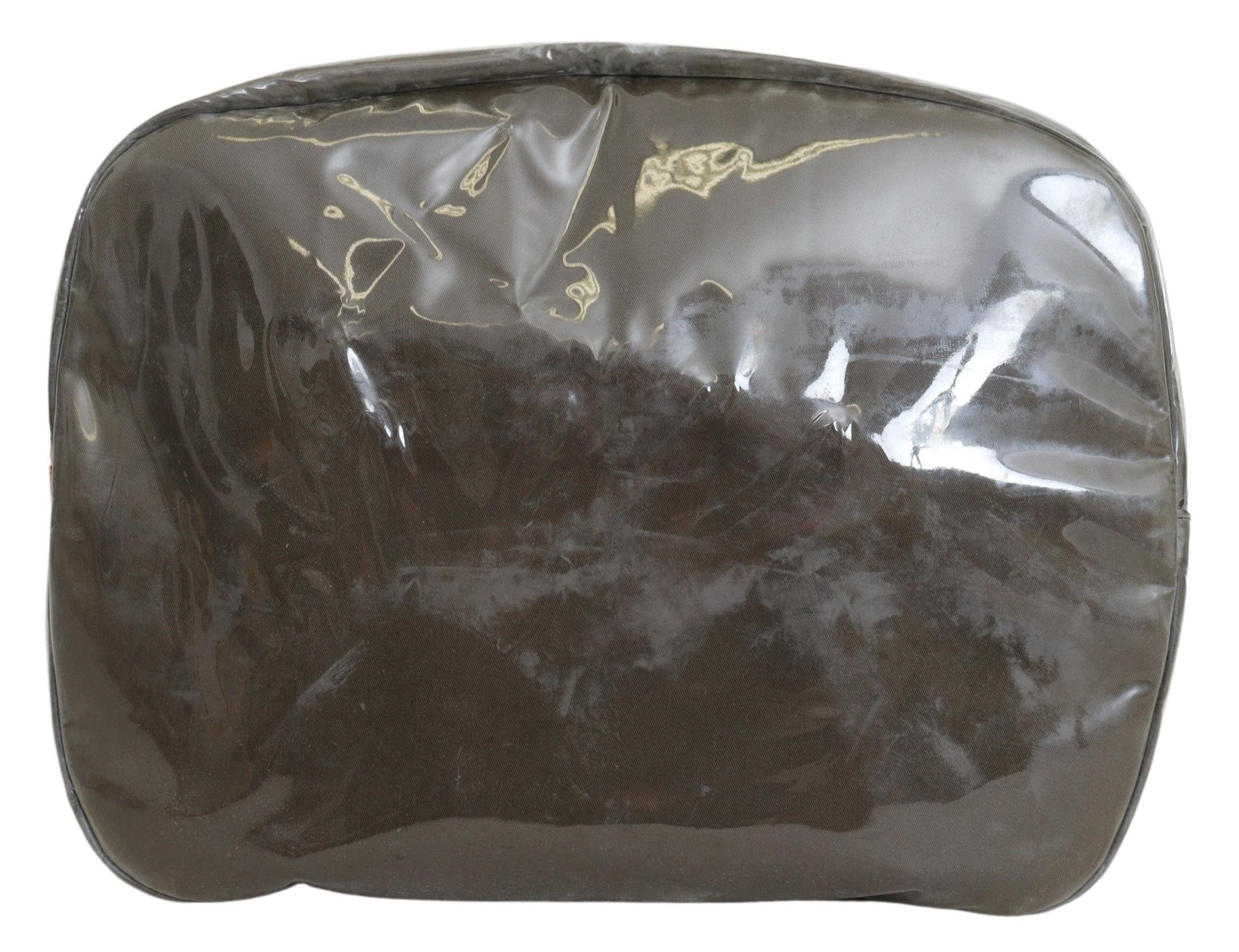 A rectangular package wrapped in plastic