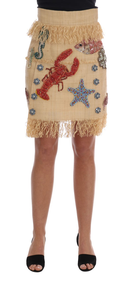Fringe skirt with starfish and shells