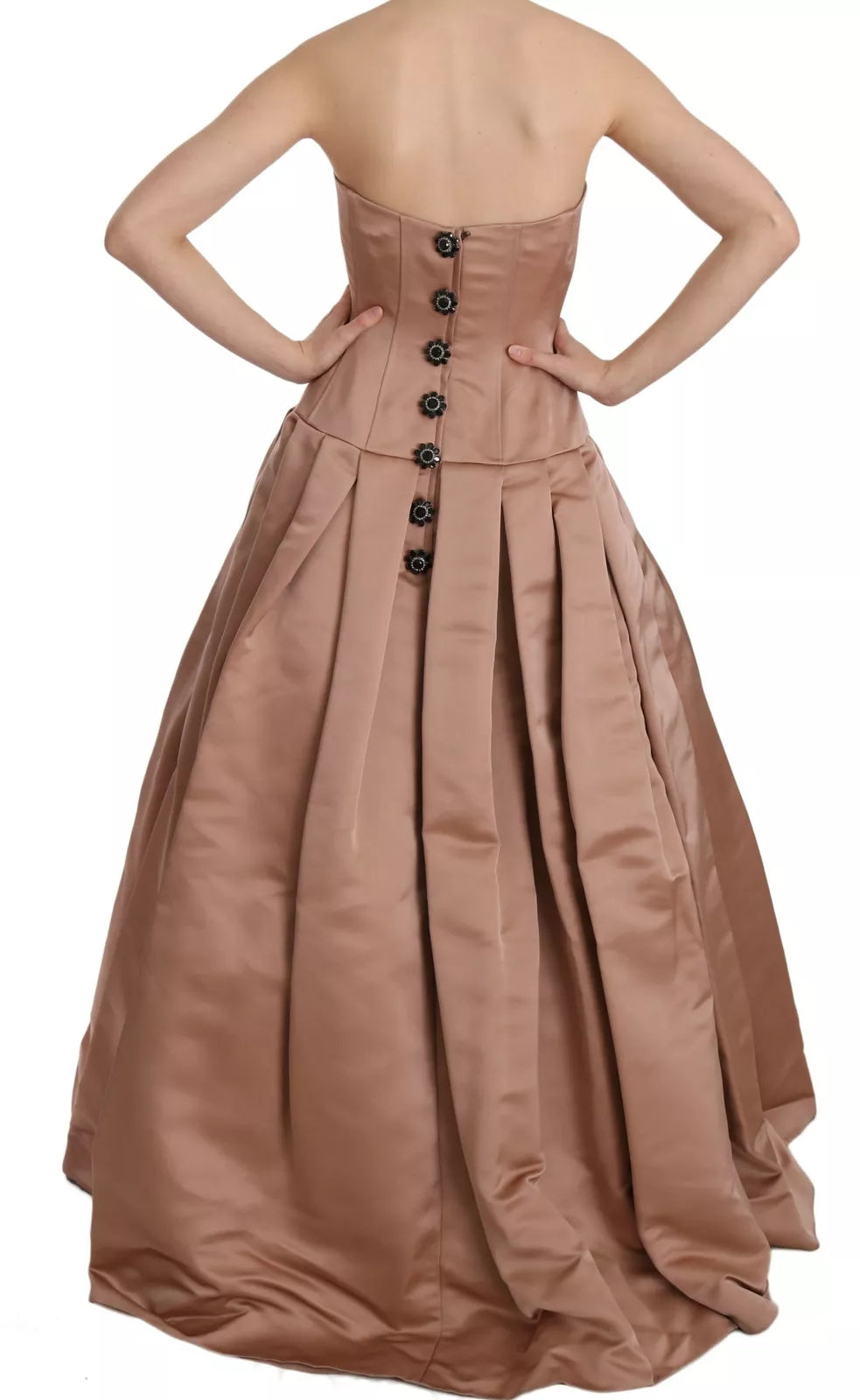A pink chandelier ball gown dress with crystal embellishments