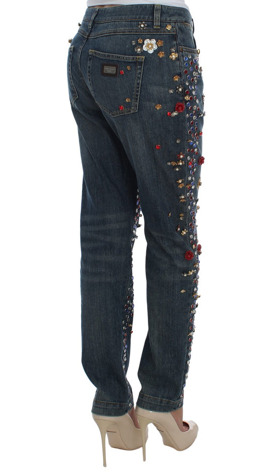Pair of jeans with embellishments on legs