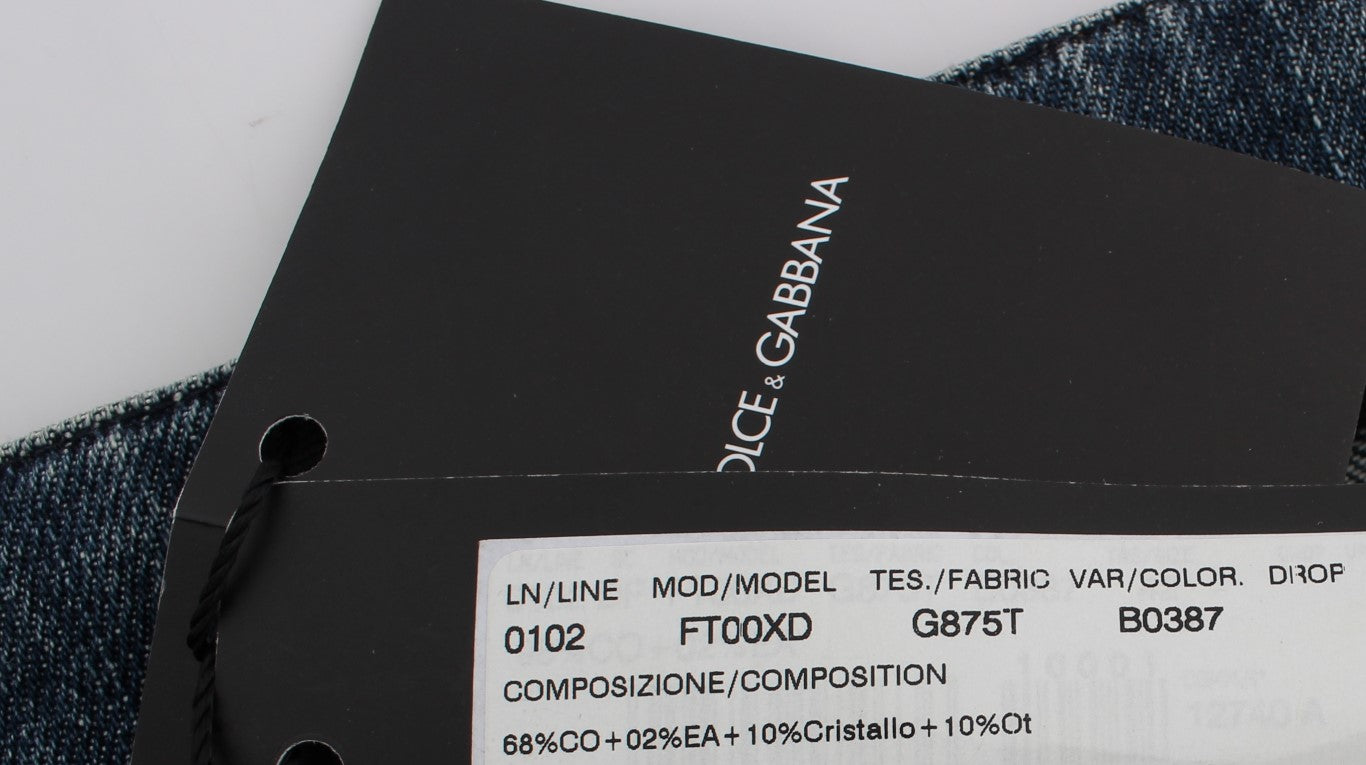 Tag on a pair of jeans with washing instructions and care label information