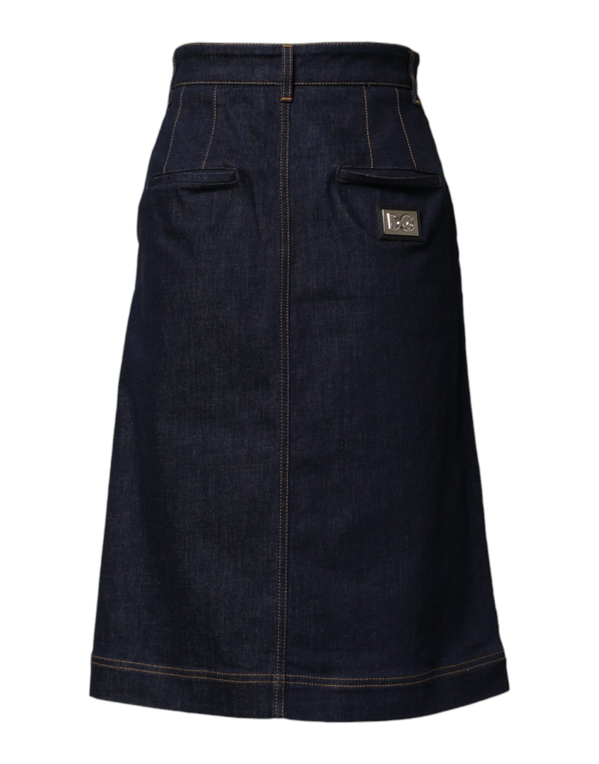 Dark denim skirt with pockets