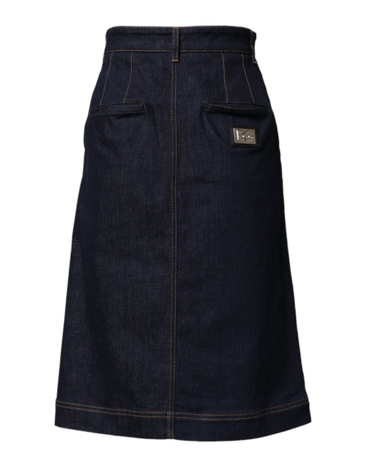 Dark denim skirt with pockets