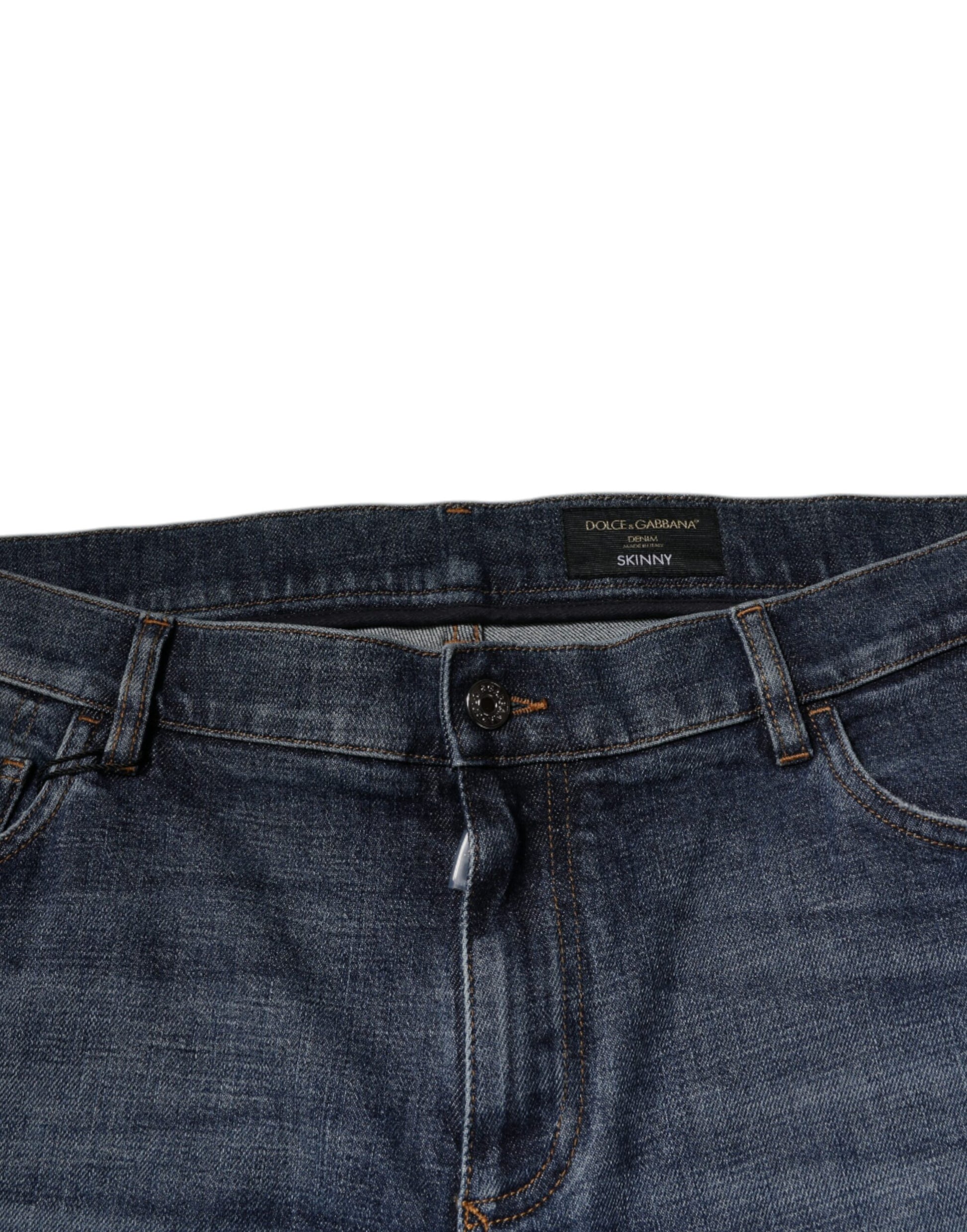 Blue denim jeans on a hanger