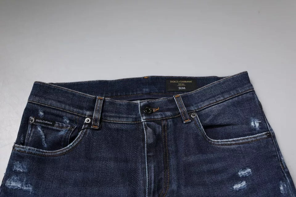 Pair of blue denim jeans