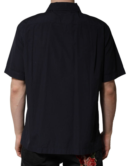 Navy blue short sleeve shirt