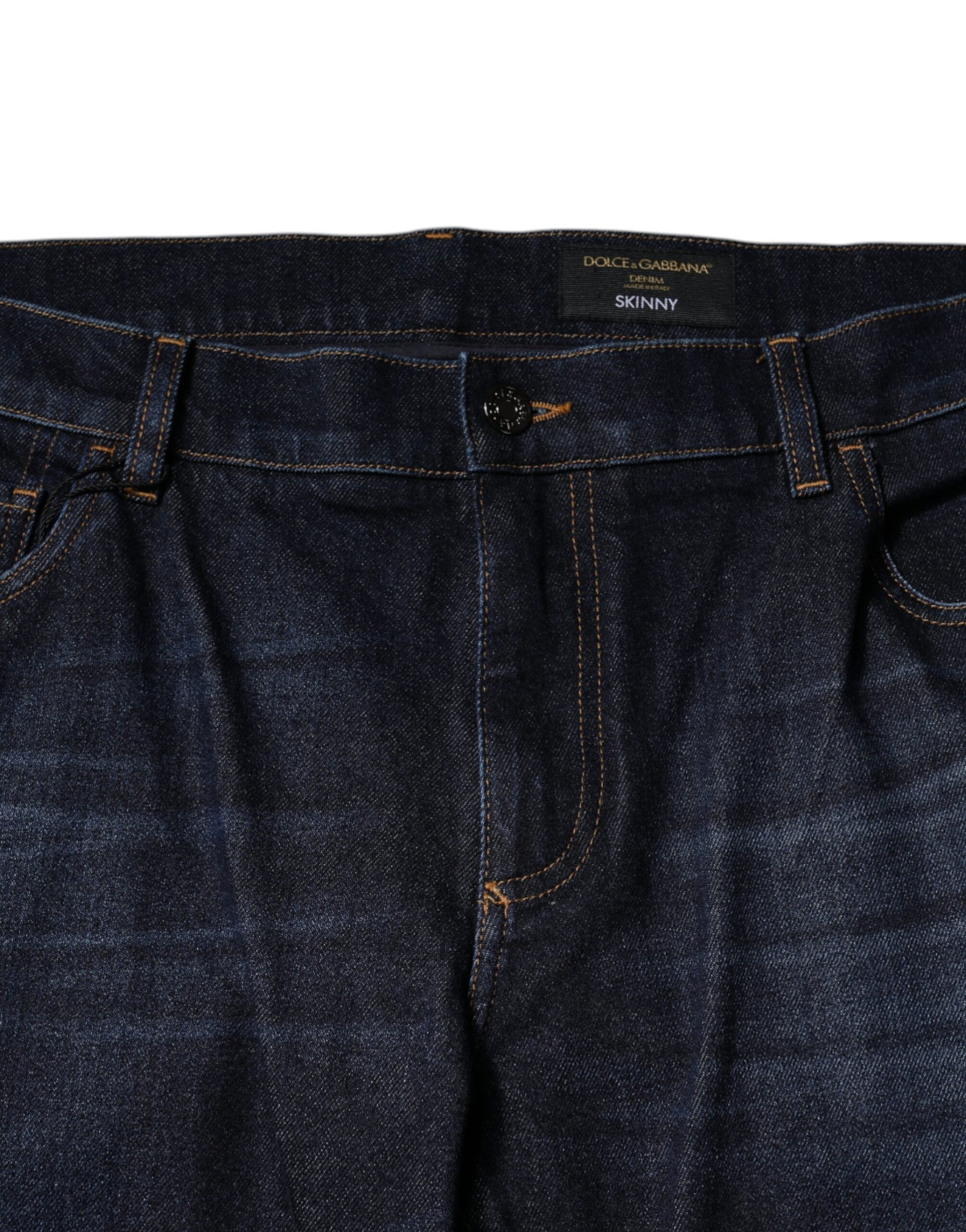 Pair of blue jeans with visible stitching details