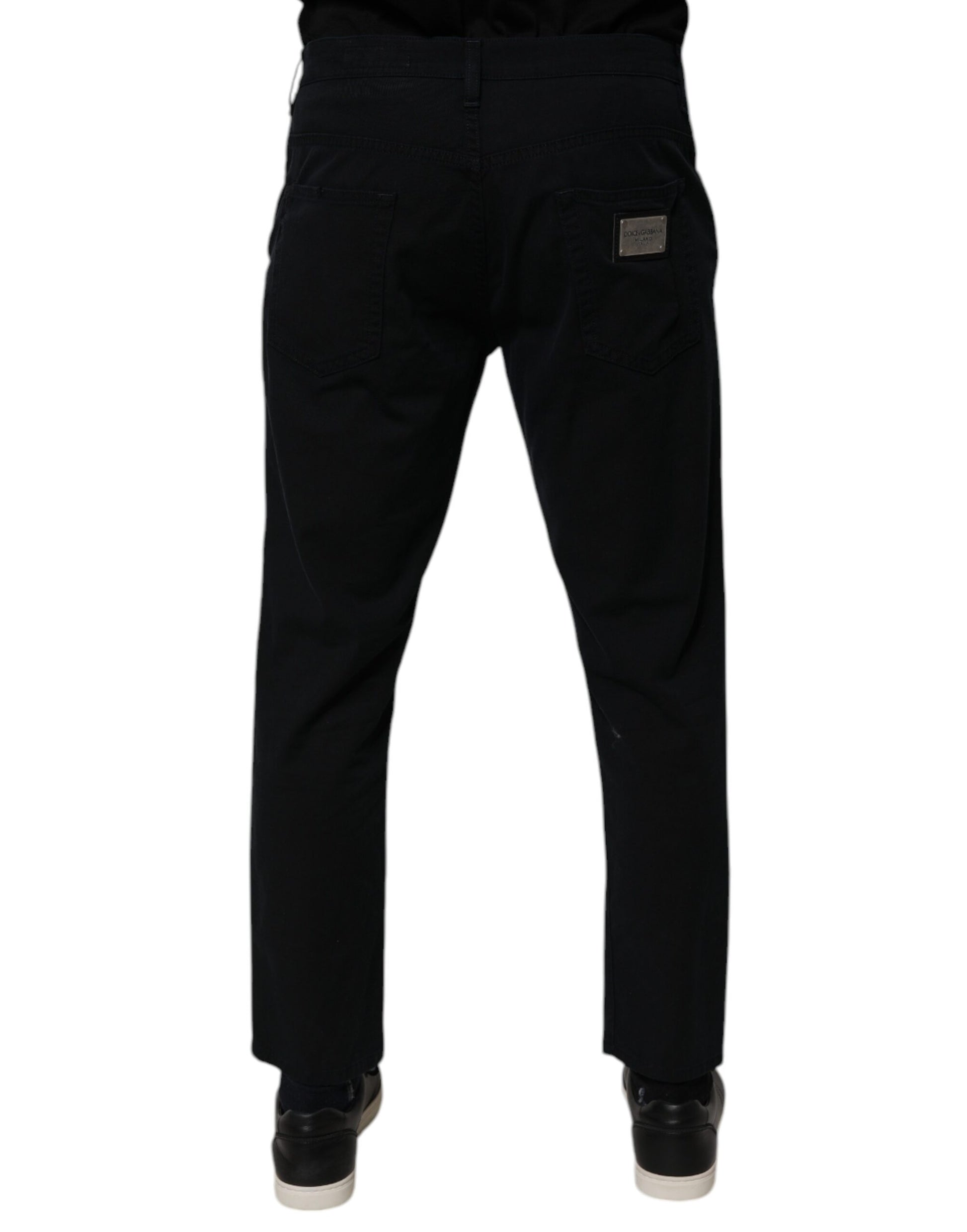 Pair of black pants with pockets on front