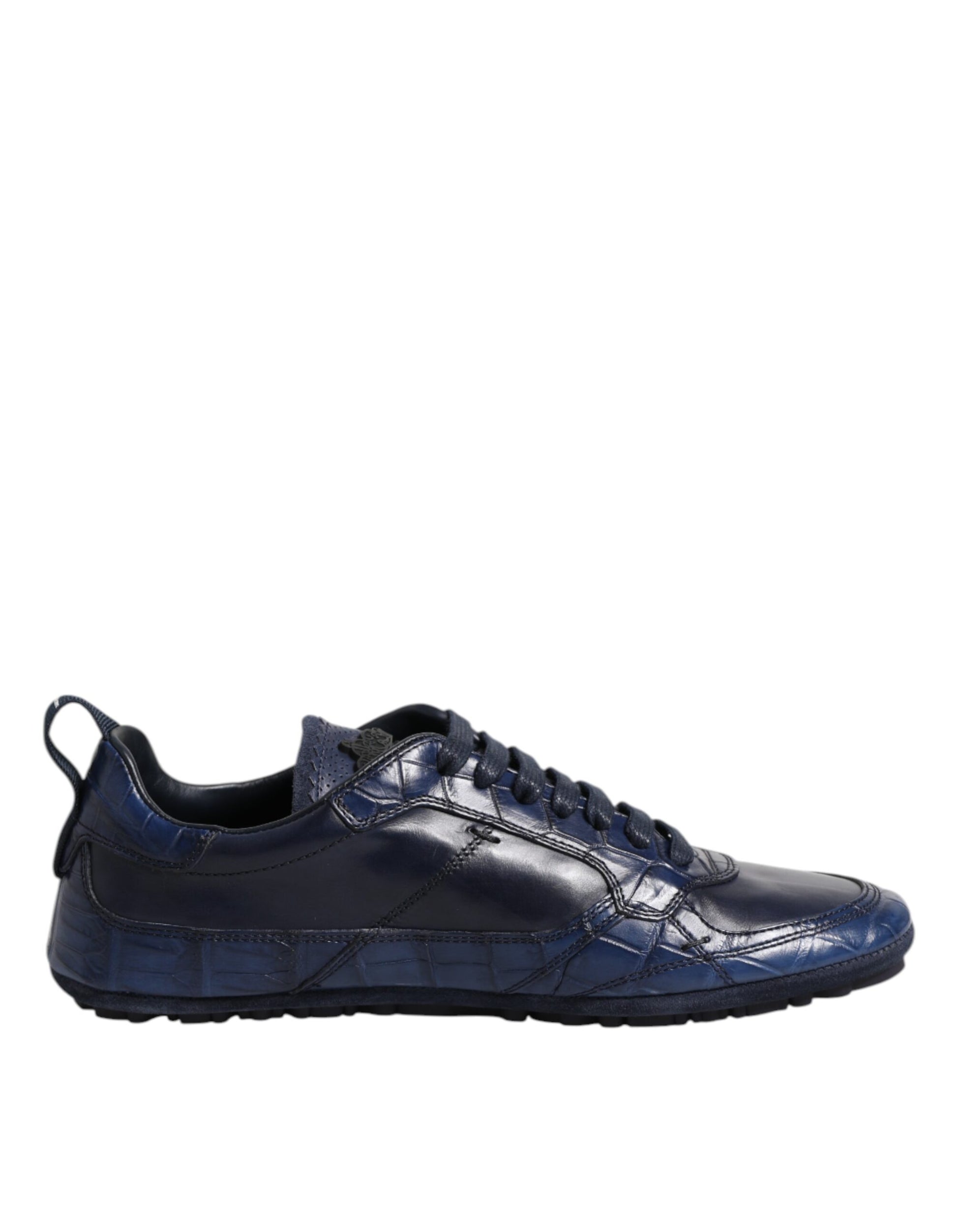 Blue sneaker with white sole