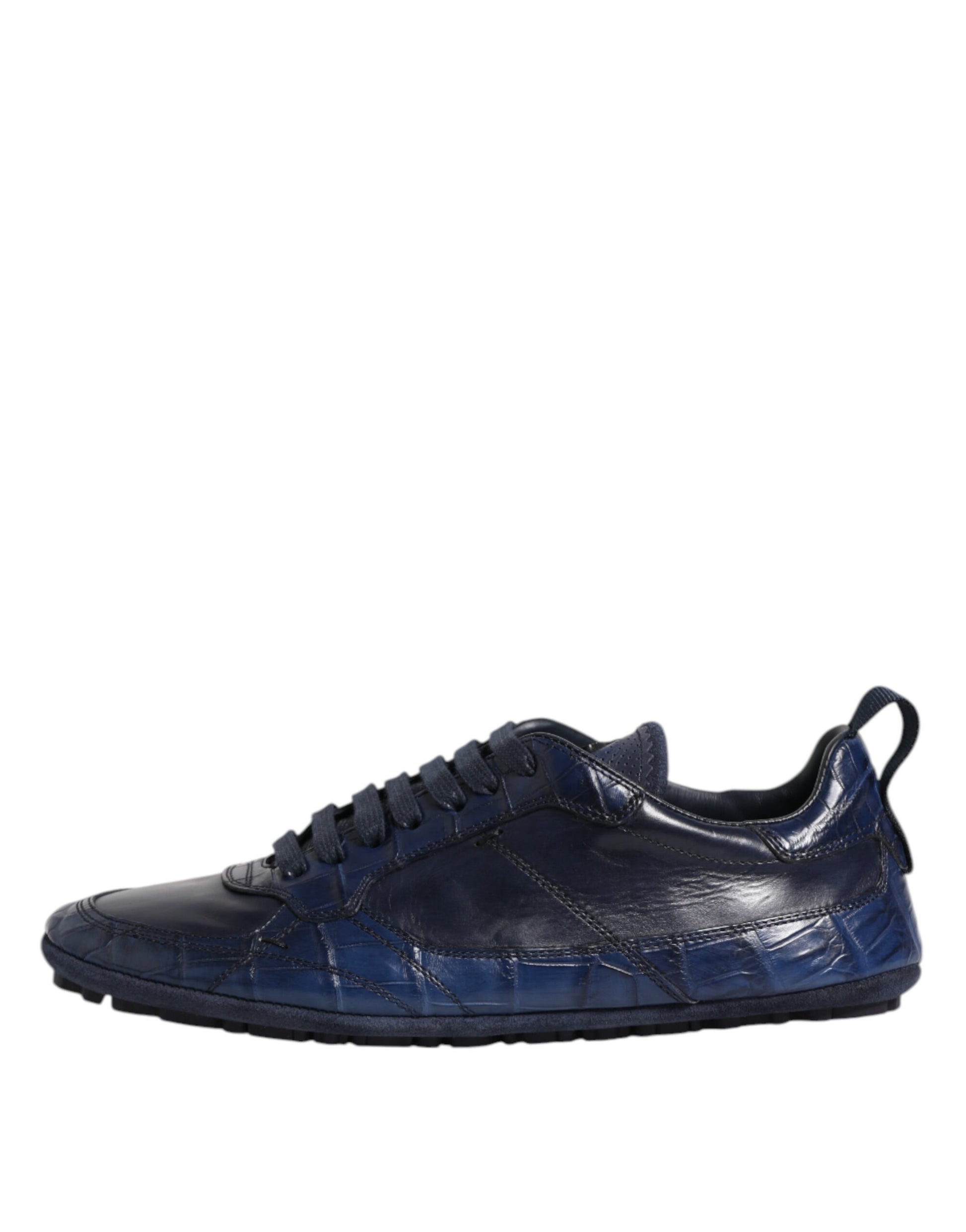 Blue sneaker with white sole