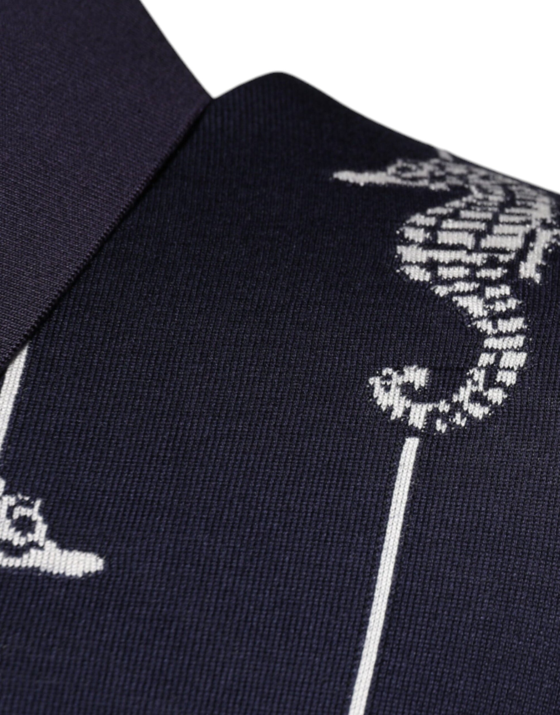 Blue fabric with white dragon design