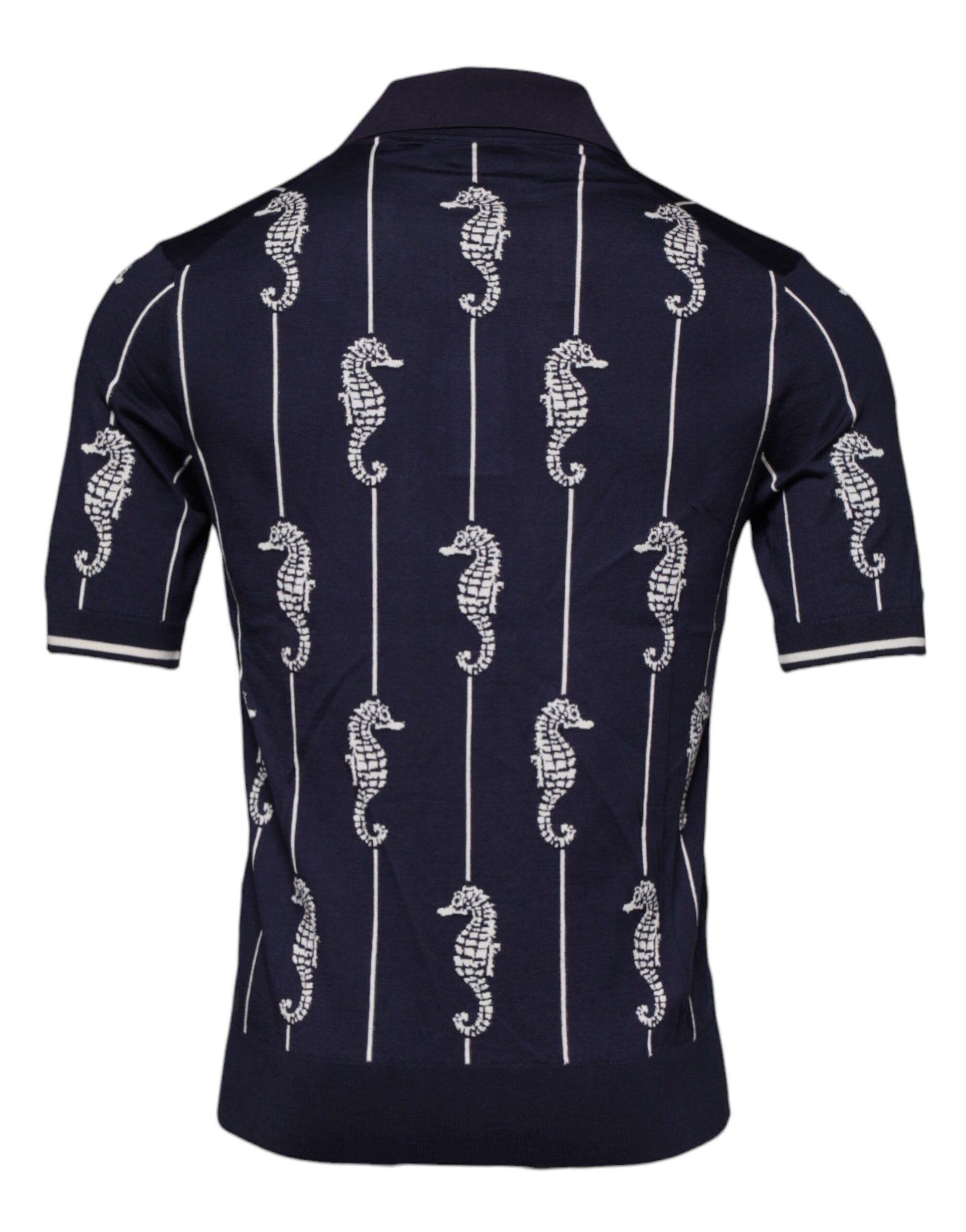 Blue shirt with white scuba diving design on back