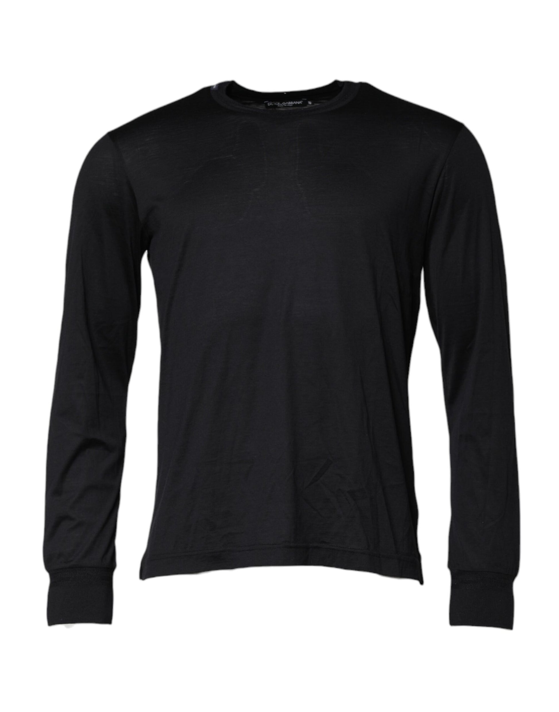 Long sleeve black shirt with horizontal stripes