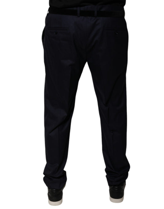 A pair of dark blue tapered formal dress pants from Dolce & Gabbana