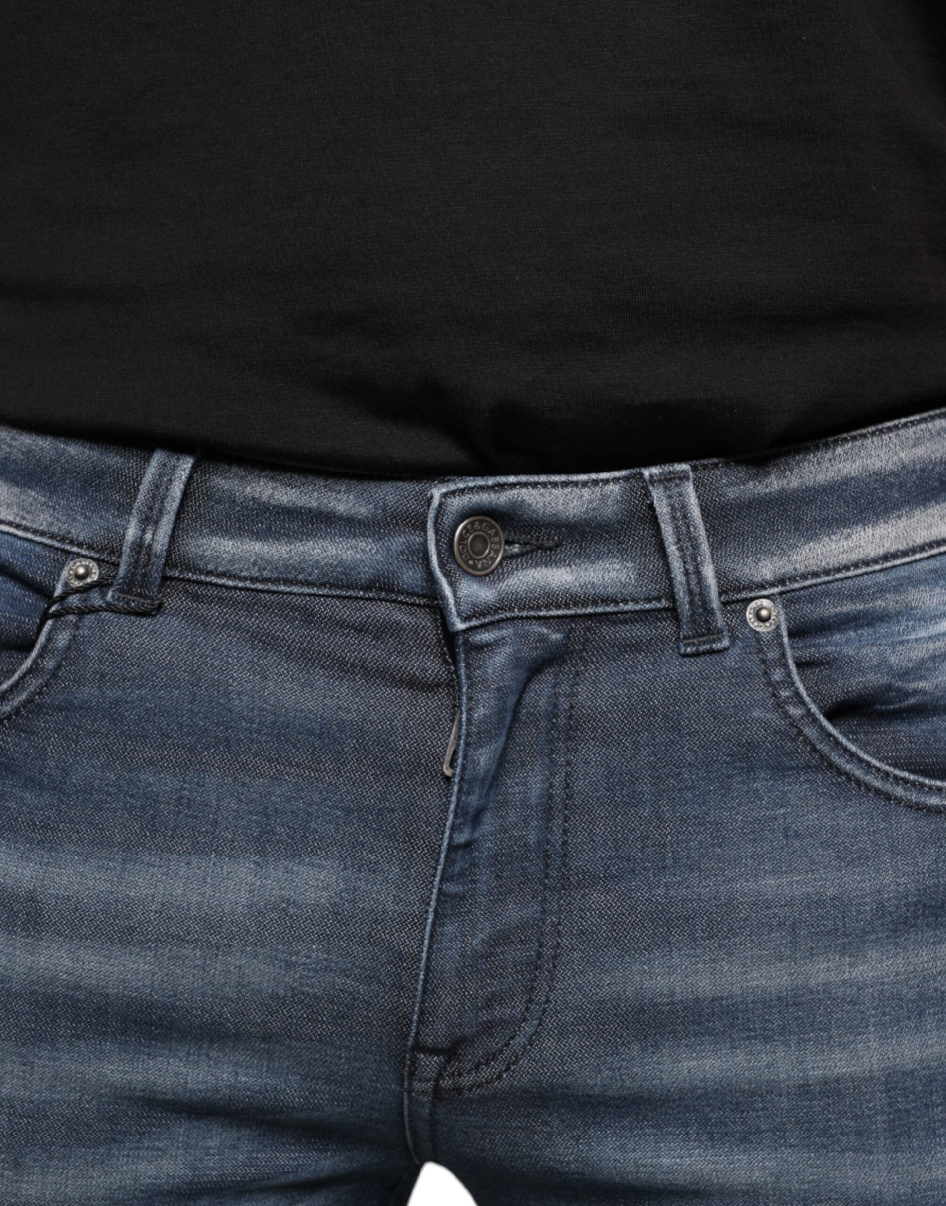 Pair of blue jeans on a person's waist