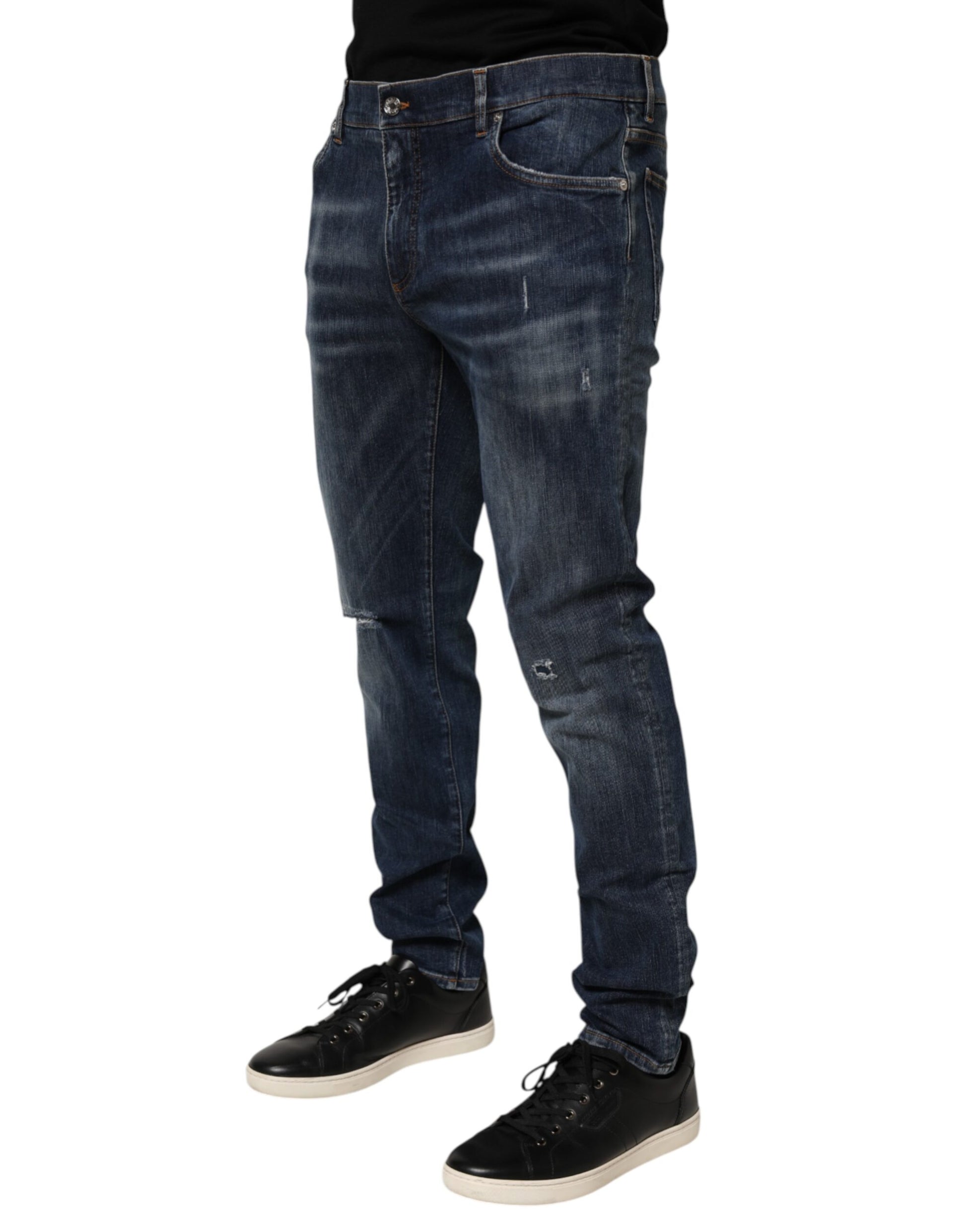 Man wearing blue denim jeans