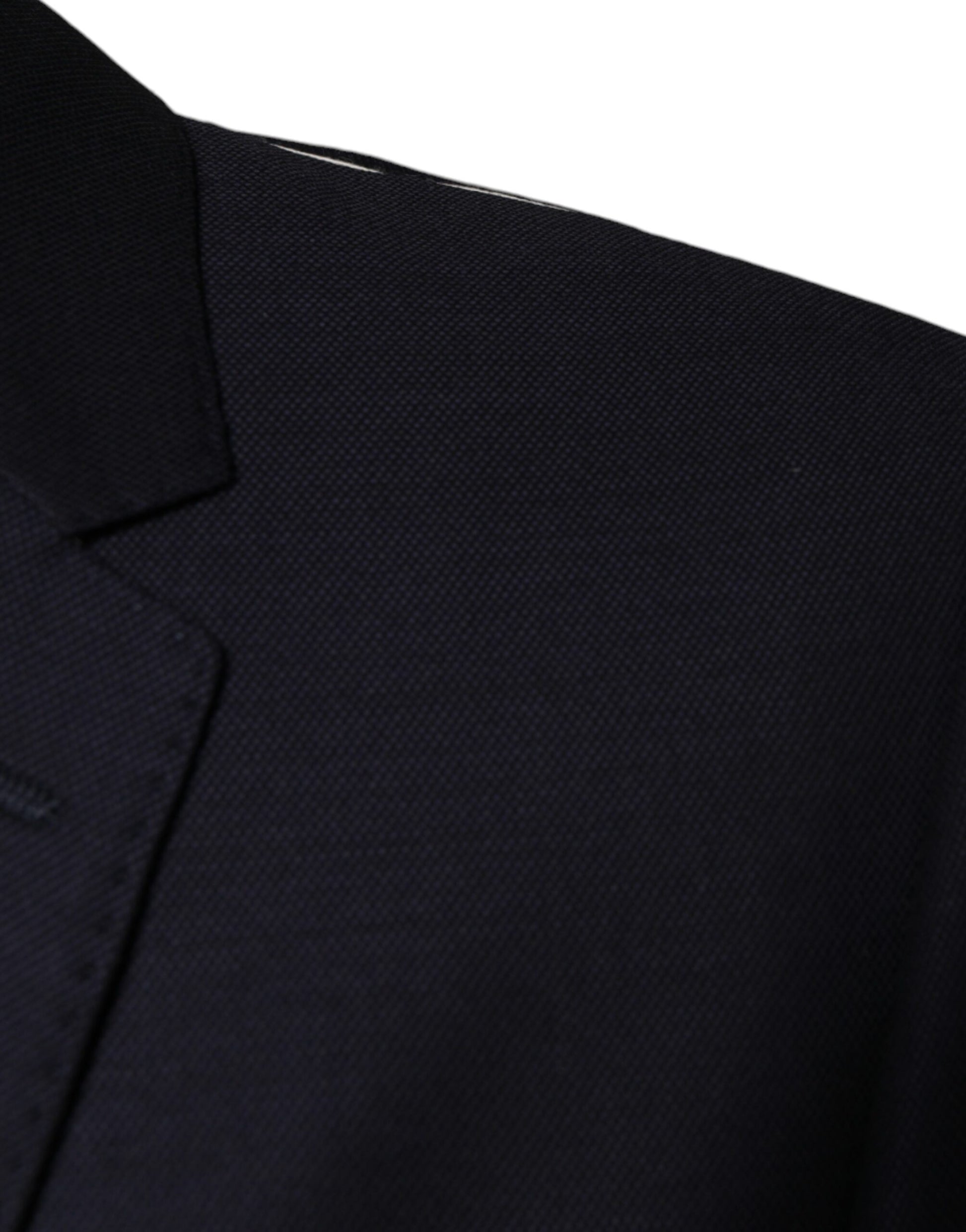 A dark blue wool single breasted dress coat blazer from Dolce & Gabbana