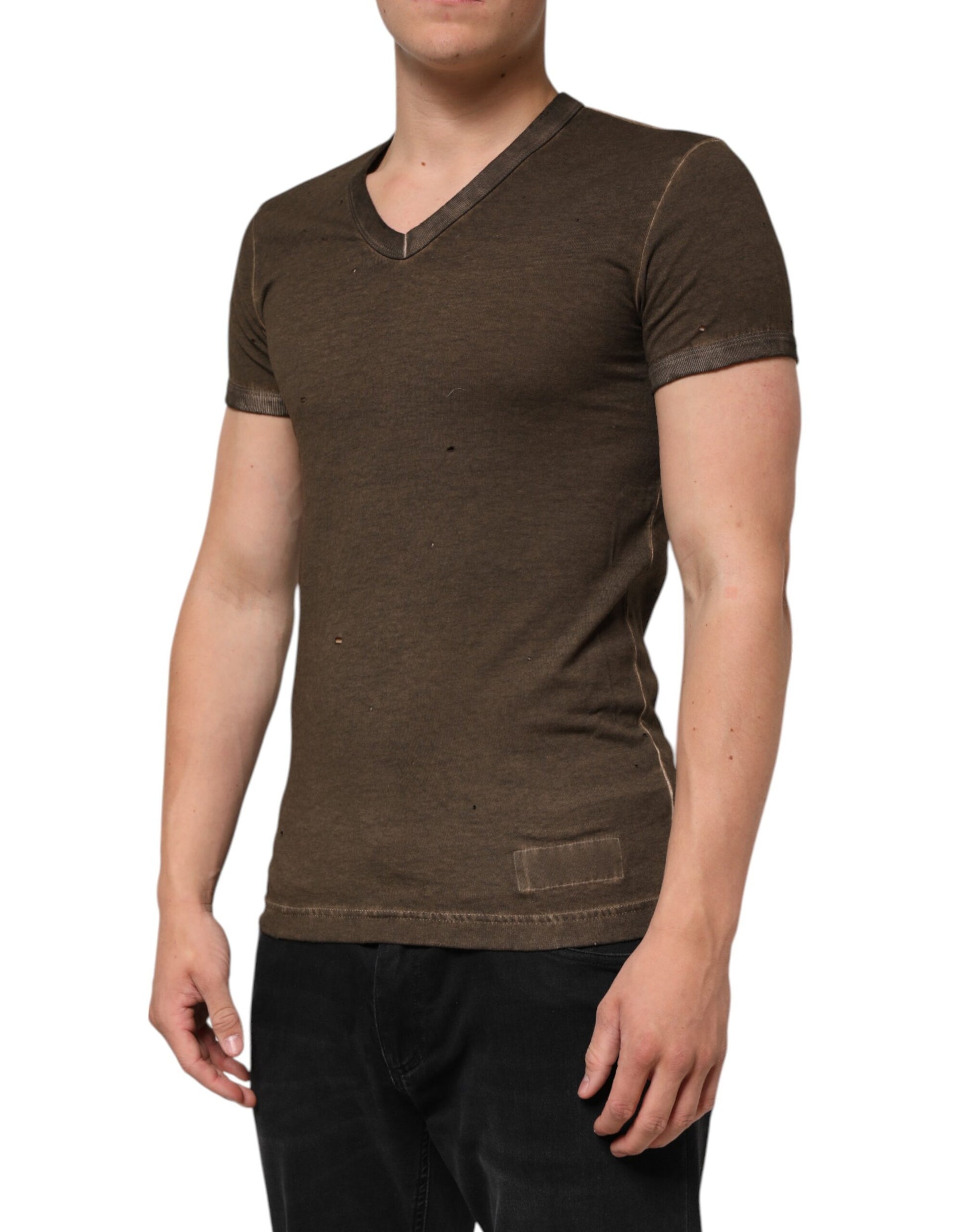 Brown short sleeve t-shirt on a mannequin