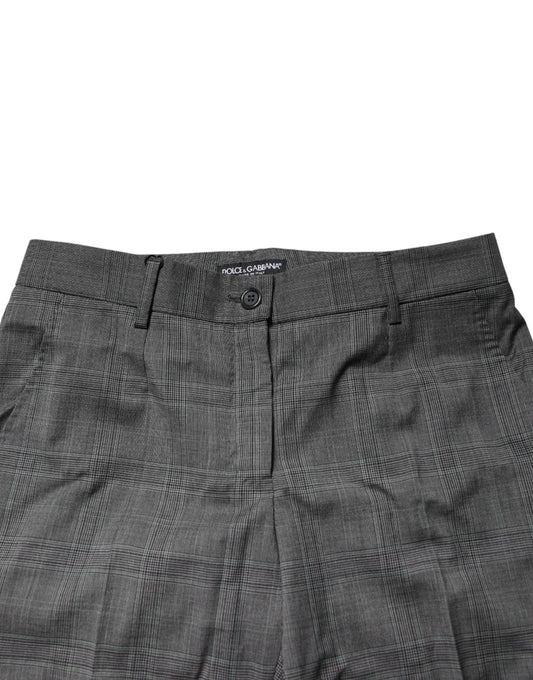 A pair of dark gray tartan dress pants from Dolce & Gabbana