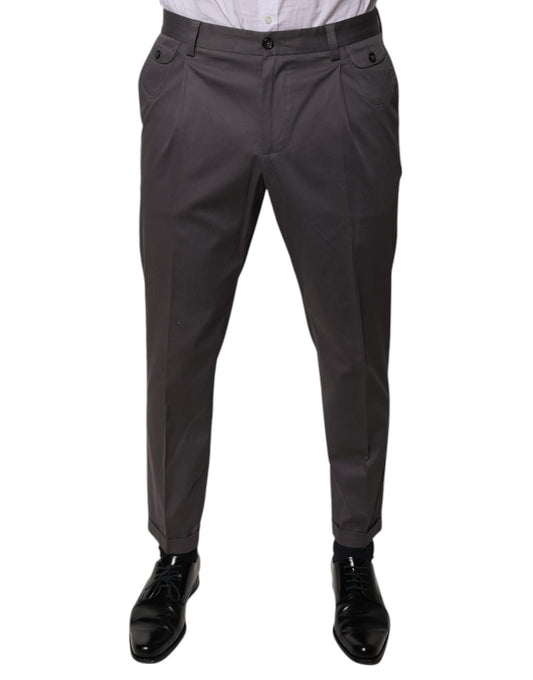 A pair of dark gray mid waist dress pants from Dolce & Gabbana