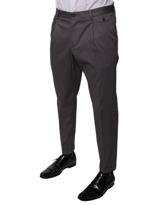 A pair of dark gray mid waist dress pants from Dolce & Gabbana