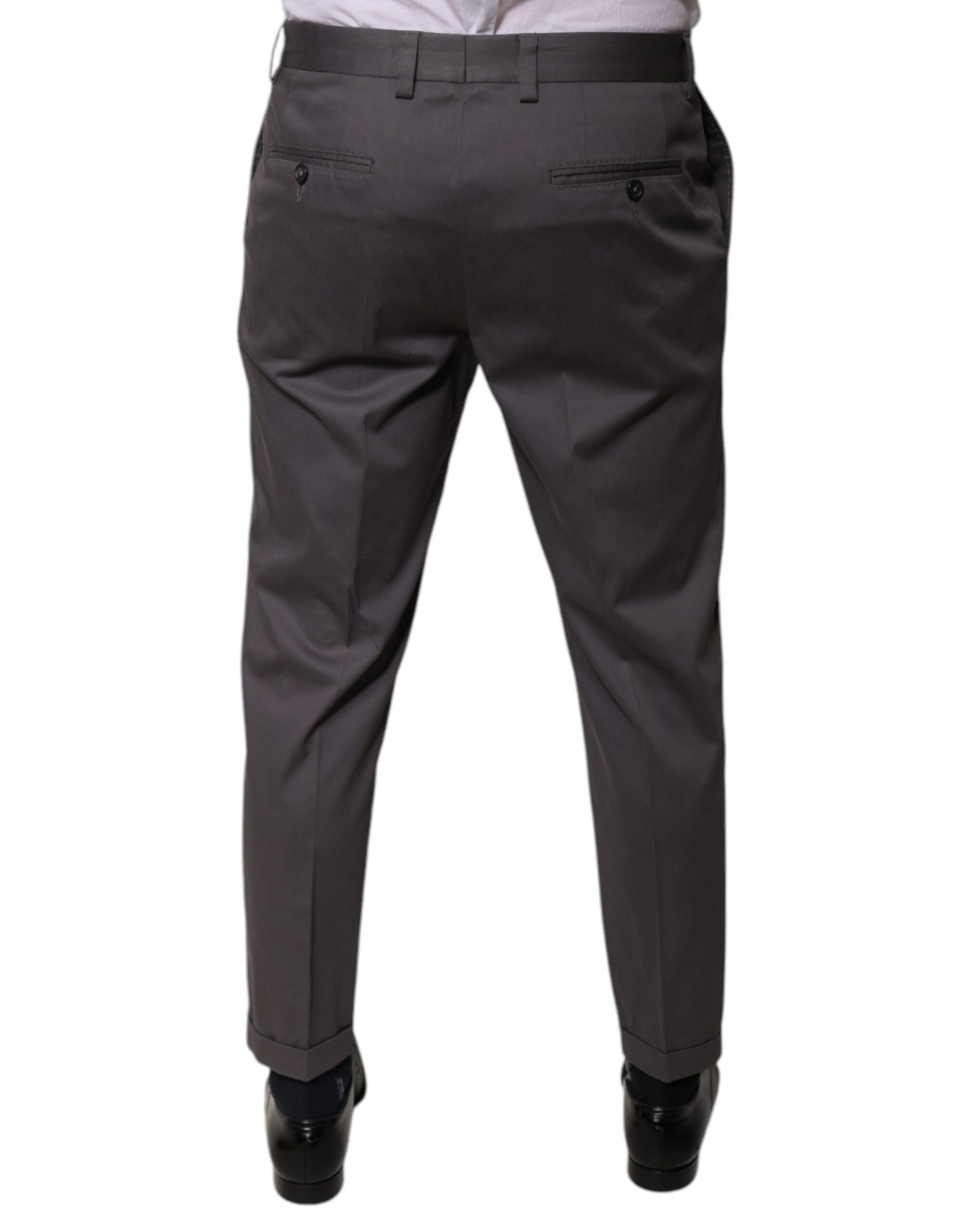 A pair of dark gray mid waist dress pants from Dolce & Gabbana