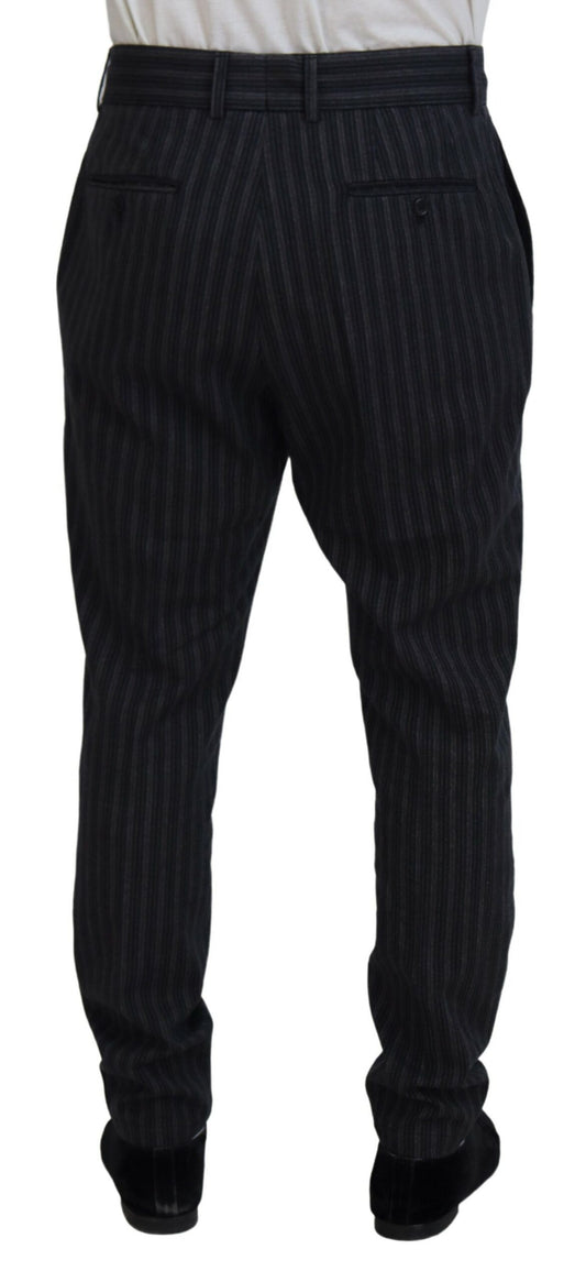 A pair of dark gray striped chino dress pants by Dolce & Gabbana