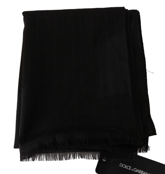 Black scarf with fringe detailing