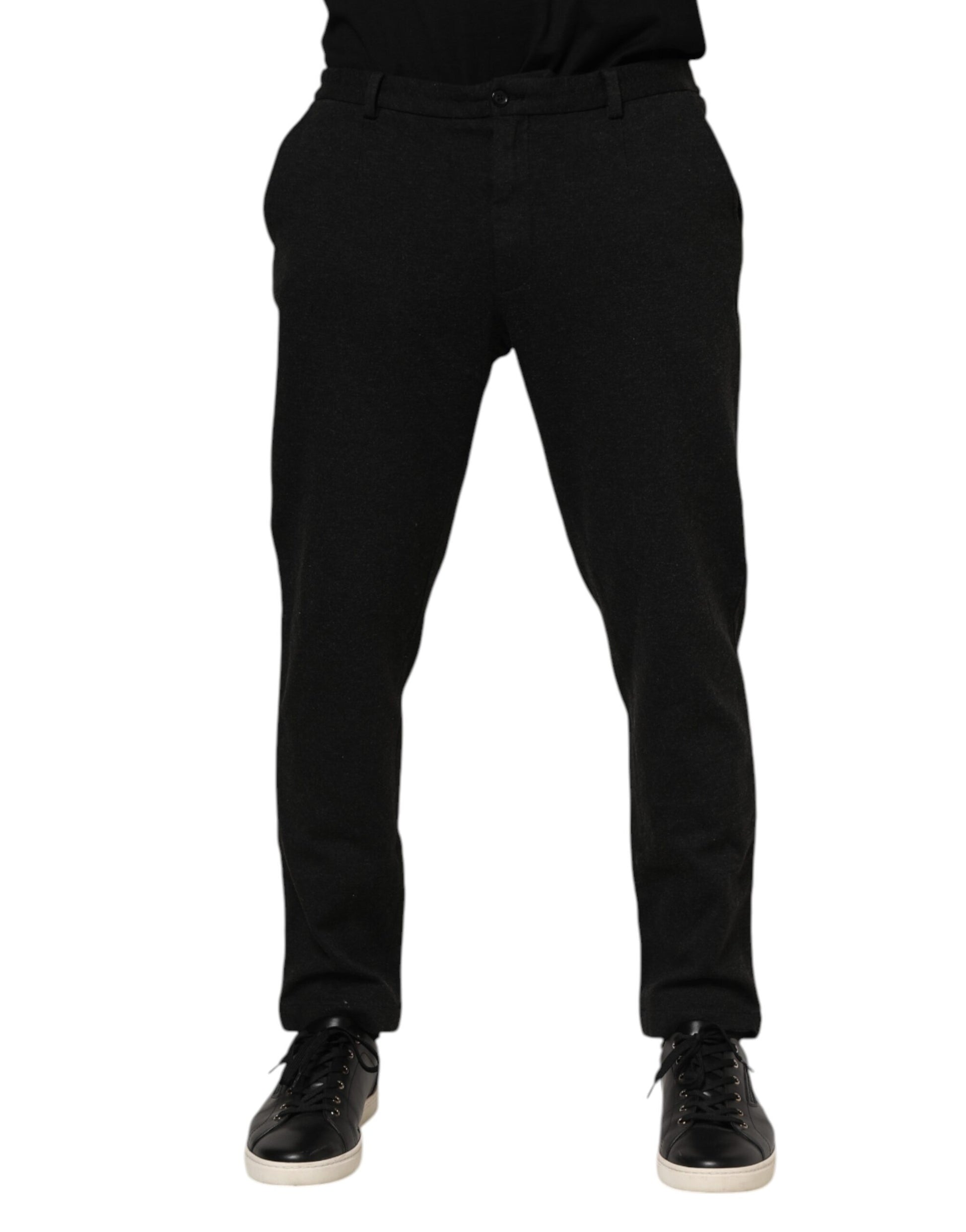 A pair of dark gray viscose men's trousers from Dolce & Gabbana