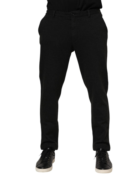 A pair of dark gray viscose men's trousers from Dolce & Gabbana