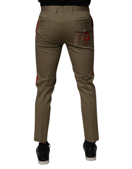 Pair of brown cargo pants with pockets on sides
