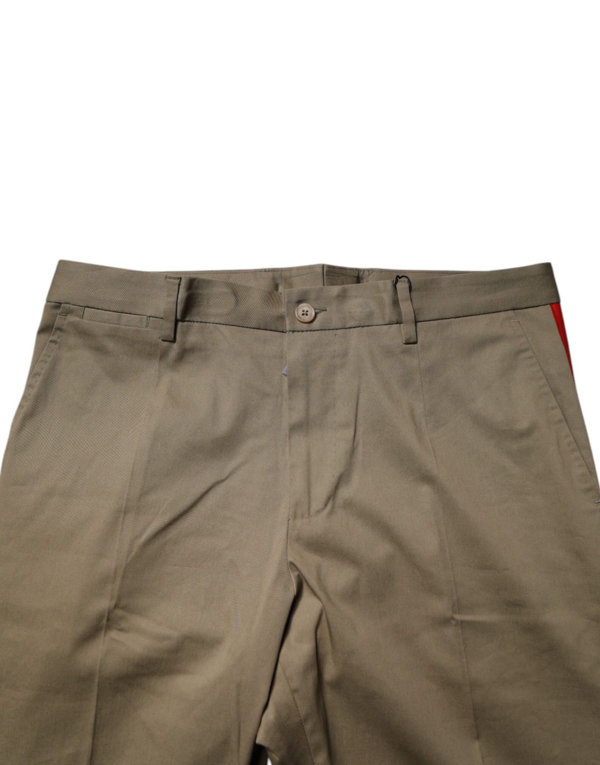 Khaki dress pants with buttoned front