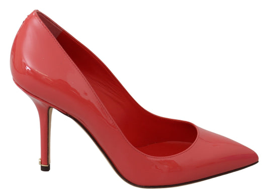 Red high heel shoe with pointed toe and stiletto heel