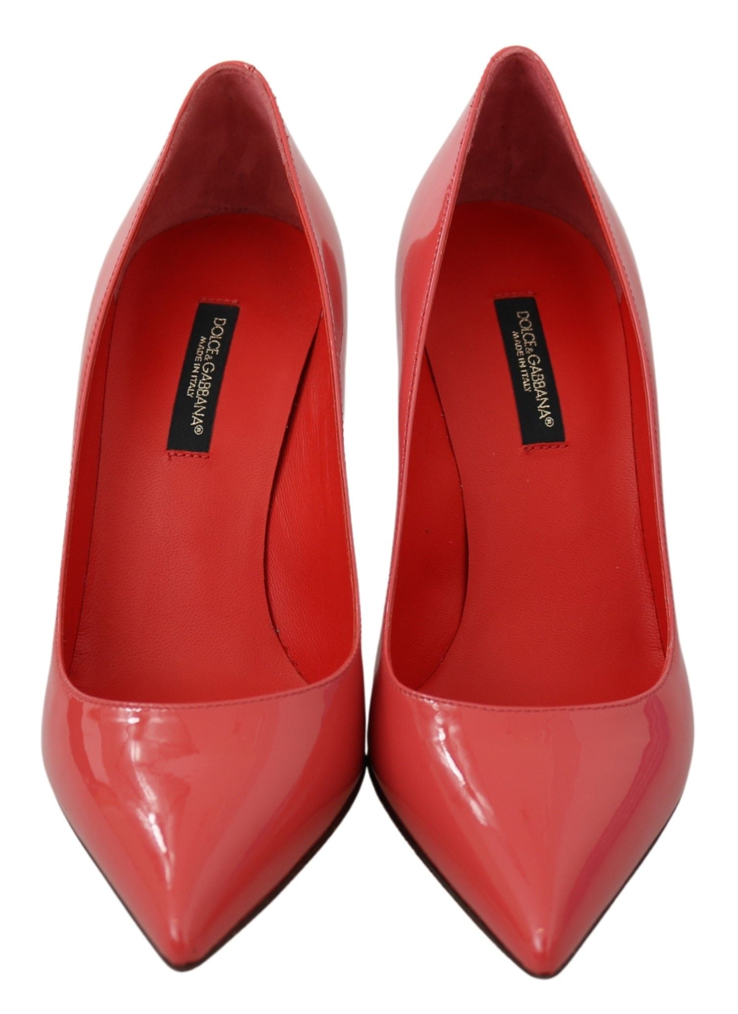Red high heel shoes with pointed toe and stiletto heels