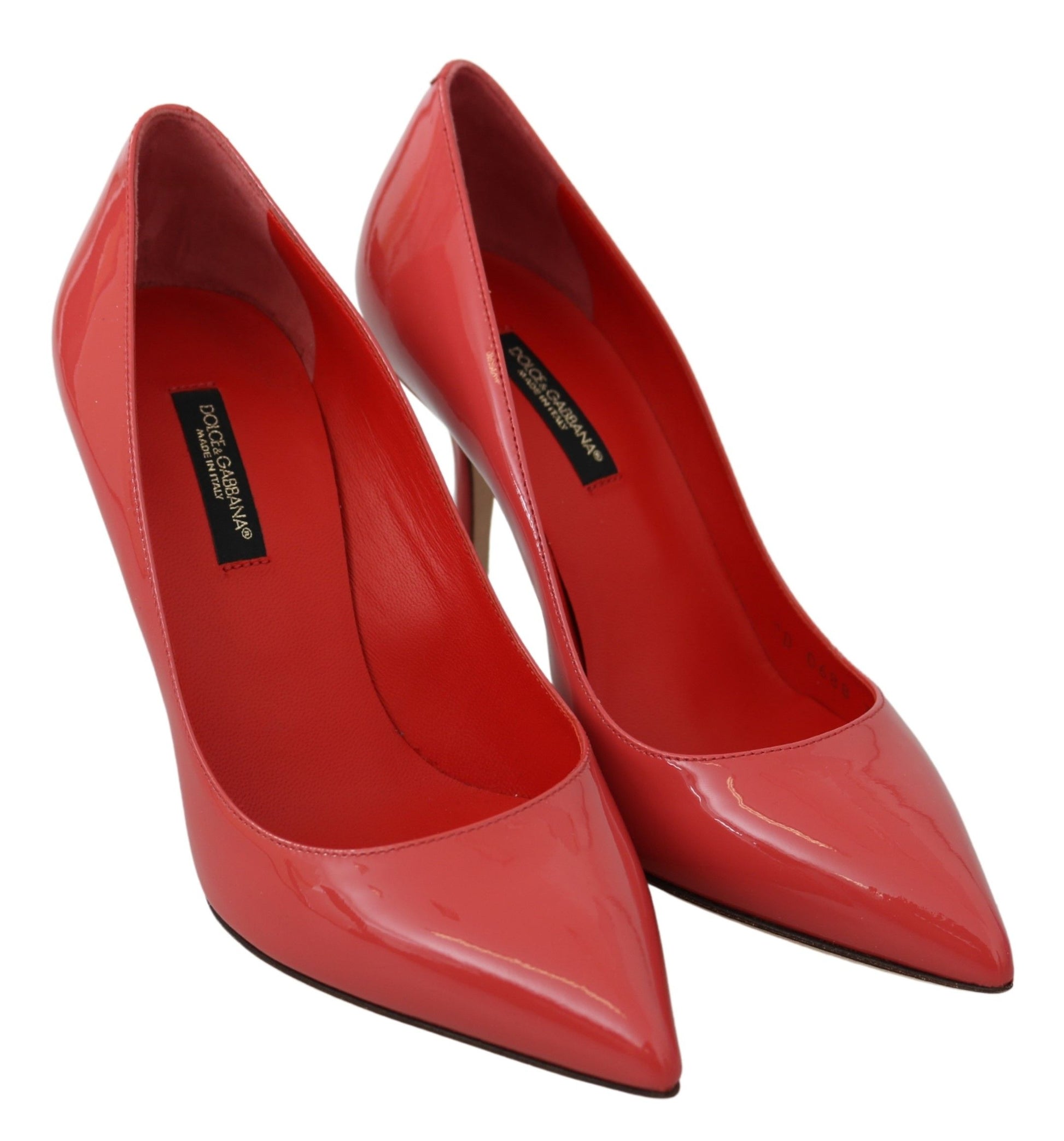 Red high heel shoes with pointed toe and stiletto heels
