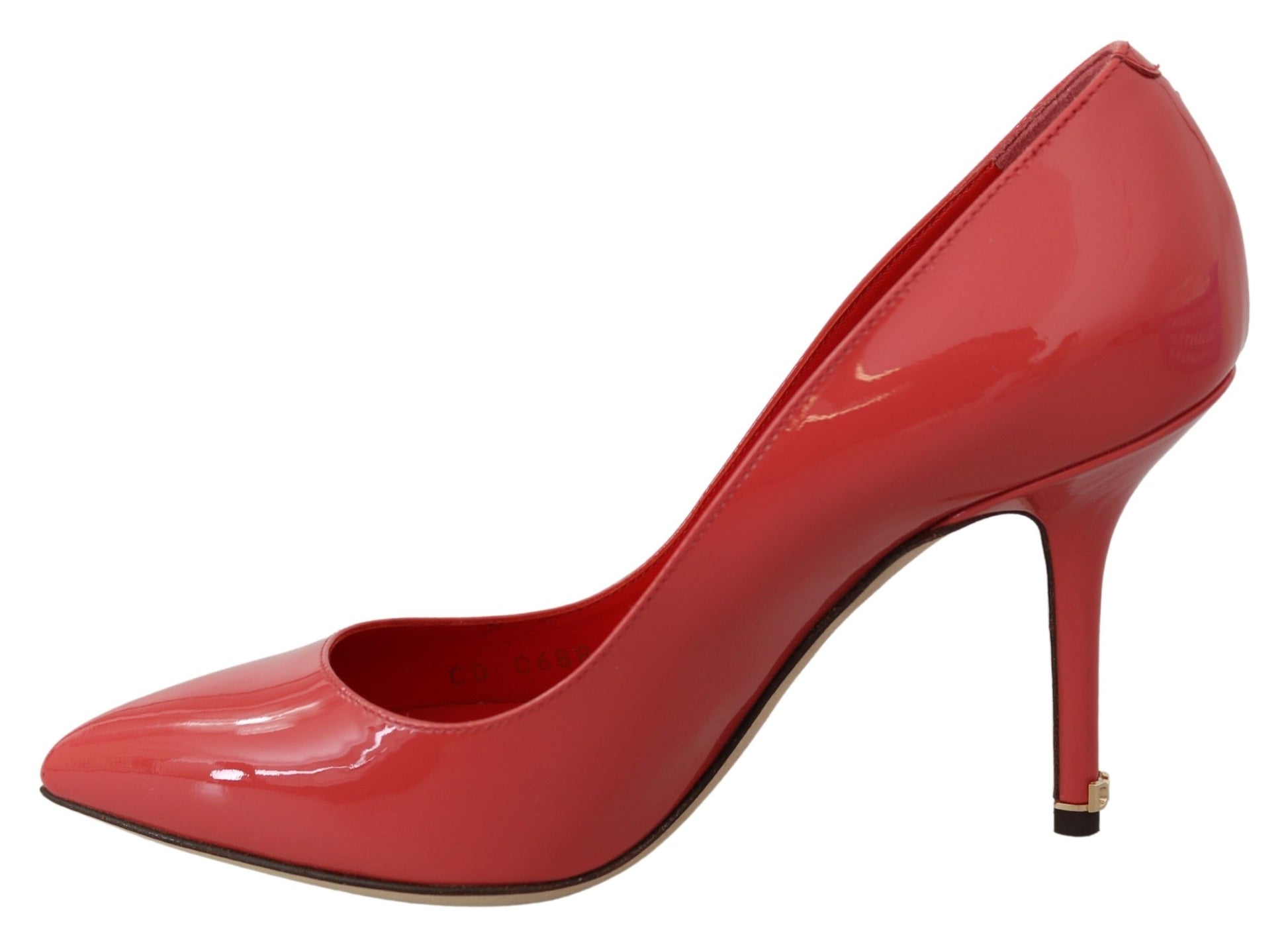 Red high heel shoe with pointed toe and stiletto heel