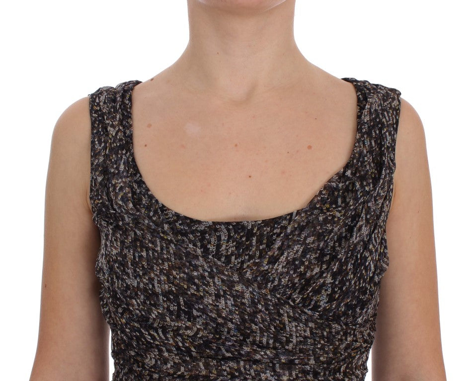 Black sequined sleeveless dress