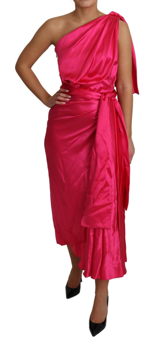 Red strapless dress with ruffles