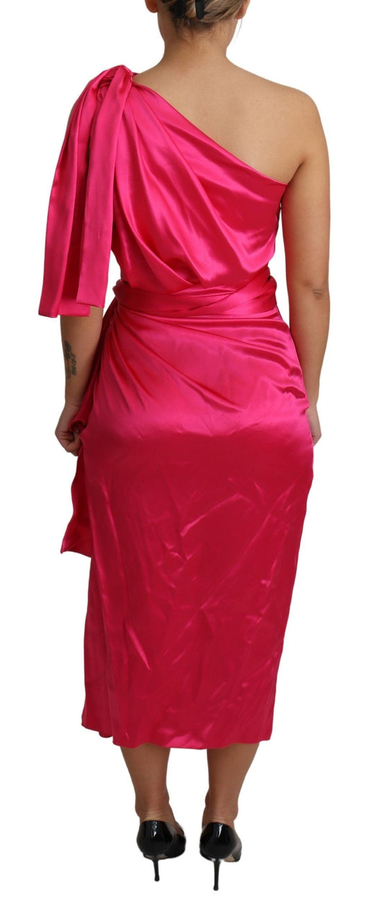 Pink strapless dress with draped back
