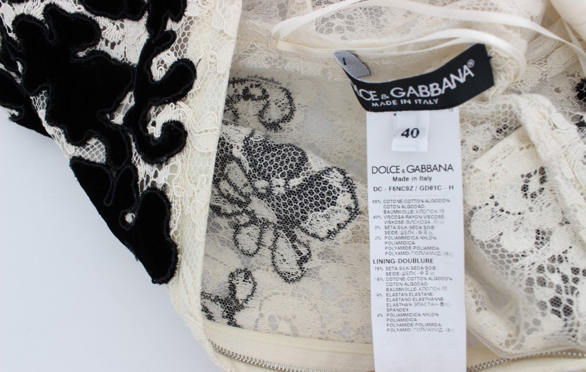 Black lace bra with white trim